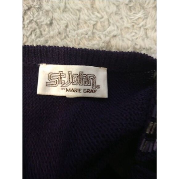 St John Wool & Linen Open Back Puff Sleeve  dress Purple Sz 4  Boho Vintage Y2k - Picture 13 of 15